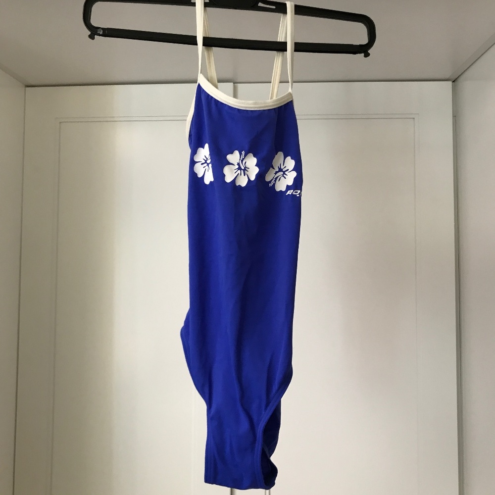 Roots Swim NWT Girls One Piece Swimsuit 12 Blue🇨🇦